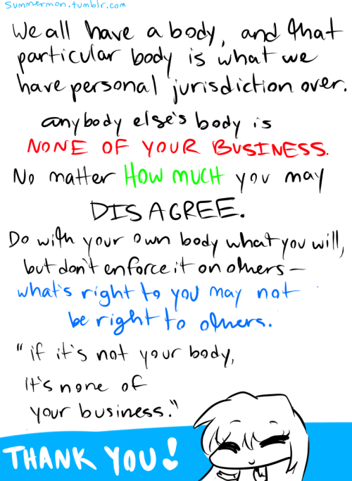 summermon:  something I whipped up as I waited for my plane in florida.  I didn’t cover everything, but I think I got the point across.  Remember, if it’s not your body, it’s none of your business!  