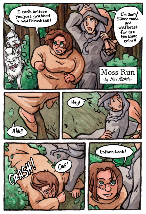 Moss Run: a short comic about gay teen witches by Kori Micheleink and gouache on Fluid watercol