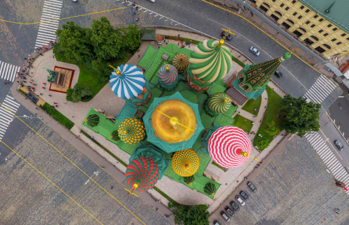 christdior-deactivated20181010:Aerial view of Saint Basil’s Cathedral in Russia