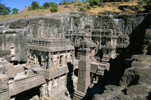 Kailasa Temple in IndiaThis is carved out of a single piece of rock.