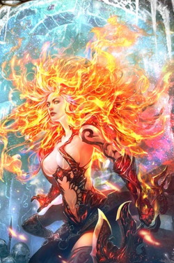 sosolo:  Artist: Kisun Park aka kisuny - Title: Unknown (detail) - Card: Fire Lotus Carmea