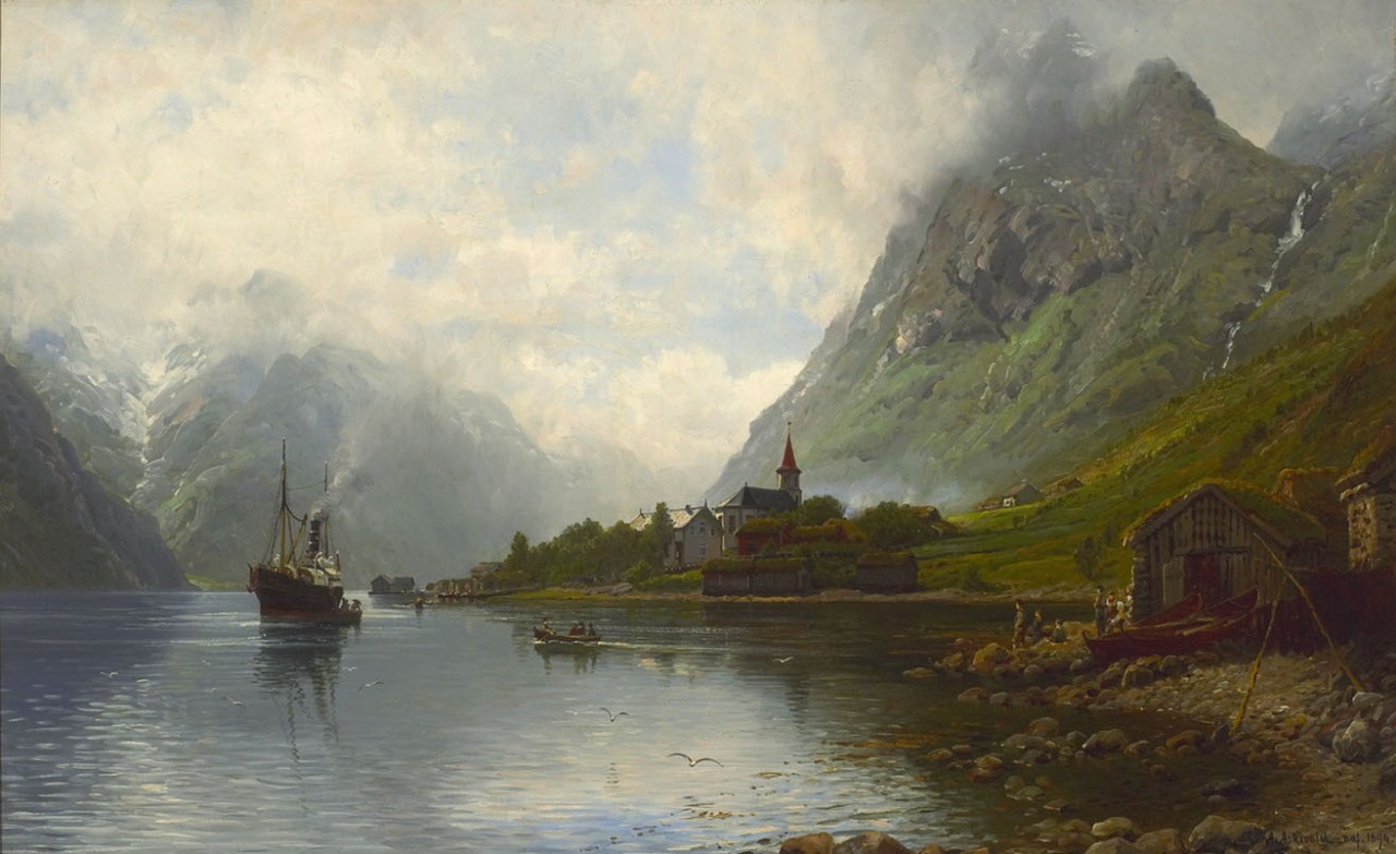 hyperb0rean:  Fjord landscapes. Anders Askevold (Norwegian, 1834 – 1900)