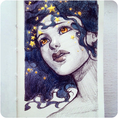 qinni:  More daily sketches. done in pencil and coloured pencils. Done on 2.5 x 4 inch moleskine planner.dA | Instagram | tumblr