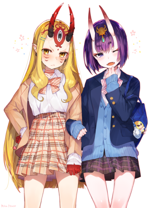 mikapikazo:  茨木&amp;酒呑JK JKな茨木童子と酒呑童子ちゃん