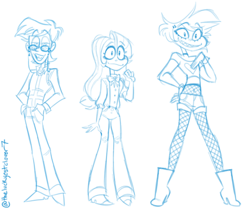 my hazbin hotel high school au except drawn better the new episode of helluva boss got me a bit inte