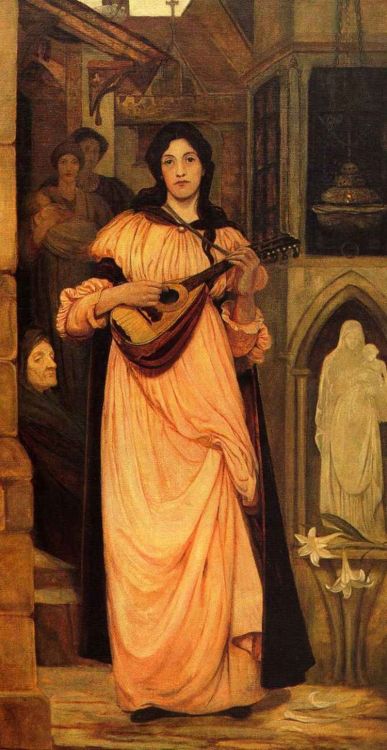 The Minstrel (1890). Kate Elizabeth Bunce (English, 1856-1927). Oil on canvas.Bunce’s pictures are o