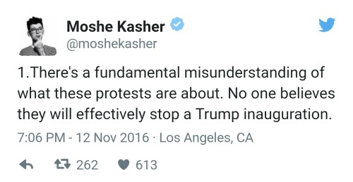 [Screenshots of a series of tweets by Moshe Kasher (twitter user moshekasher), as follows:1. There&r