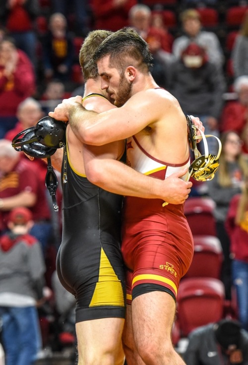 manfanathletes:Wrestle your rival hard.Cuddle him harder.