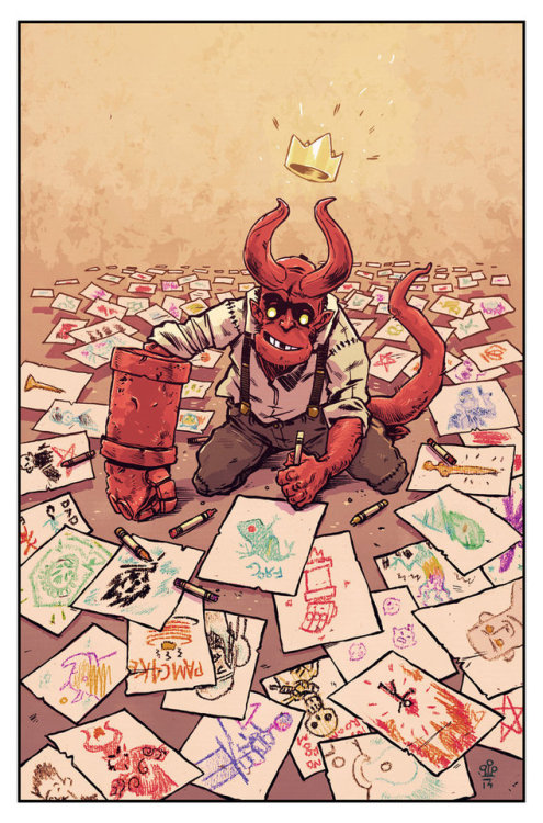 johnny-dynamo: Hellboy Jr. Draws His Future by Michael Dialynas