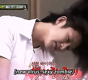 radvera:Knowing Brothers | Episode 37Heechul trying to act like a zombie and being sexy by accident 