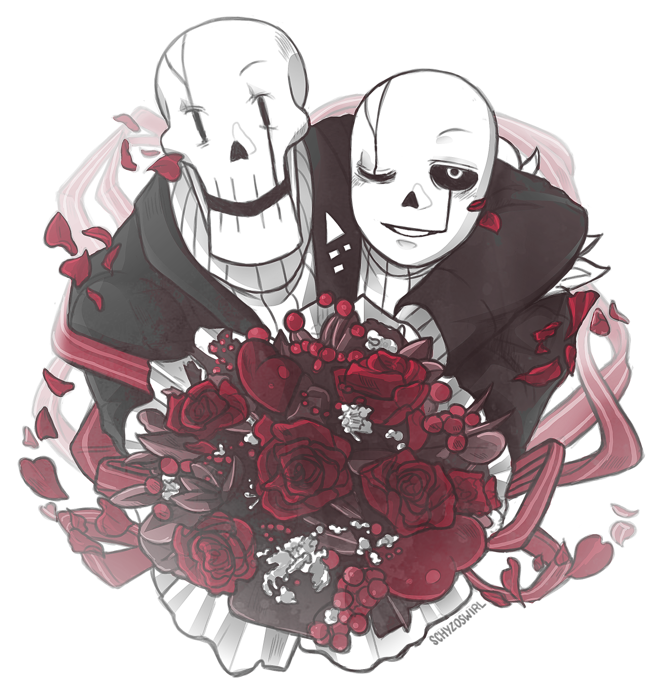 borurou:  schyzoswirl:  Happy Valentine’s Day ! Here’s the process in GIF~ G!Papyrus