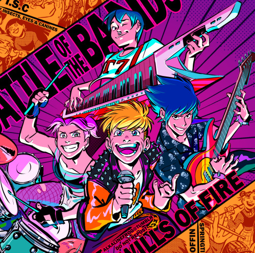 alkalinefrog:Here’s my full piece for the @dimensionszine — Naruto Battle of the Bands!! Click throu
