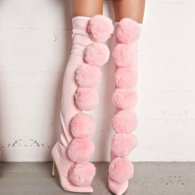 coquettefashion:  Pink Fluffy Spiked Platform Heels | Sticker Halter Crop Top 