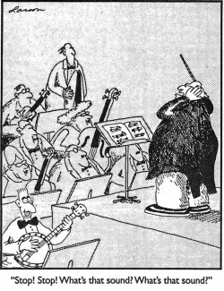 pacificrim:Gary Larson made a number of comics about banjos and they’re all really good