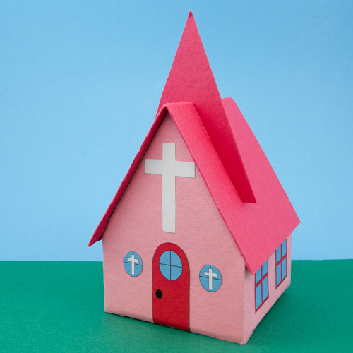 Wednesday Treat:Make a church from a recycled milk or juice carton!
Get printable pattern at: http://www.auntannie.com/BoxesBags/MilkCarton/#patterns