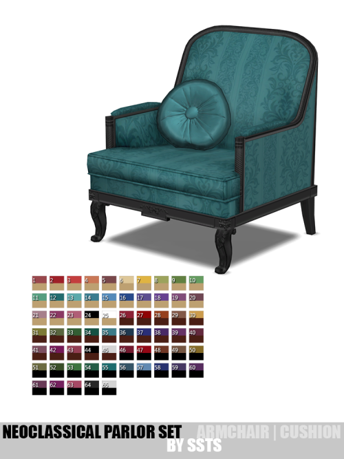 strangestorytellersims:strangestorytellersims: NEOCLASSICAL PARLOR SET by SSTS New meshes Base game 