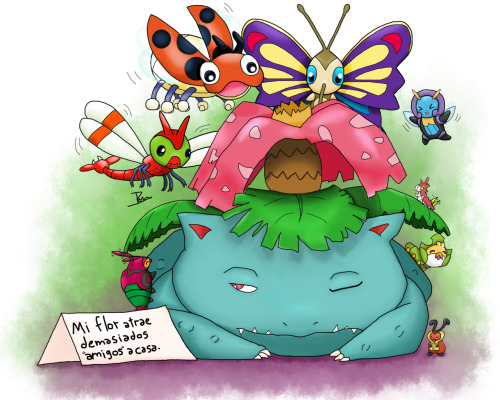  According to the coach of this Venusaur:My flower attracts too many “friends” home 