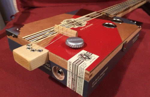 4 String Cigar Box Acoustic Electric Guitar (2015–27) finger picking good
