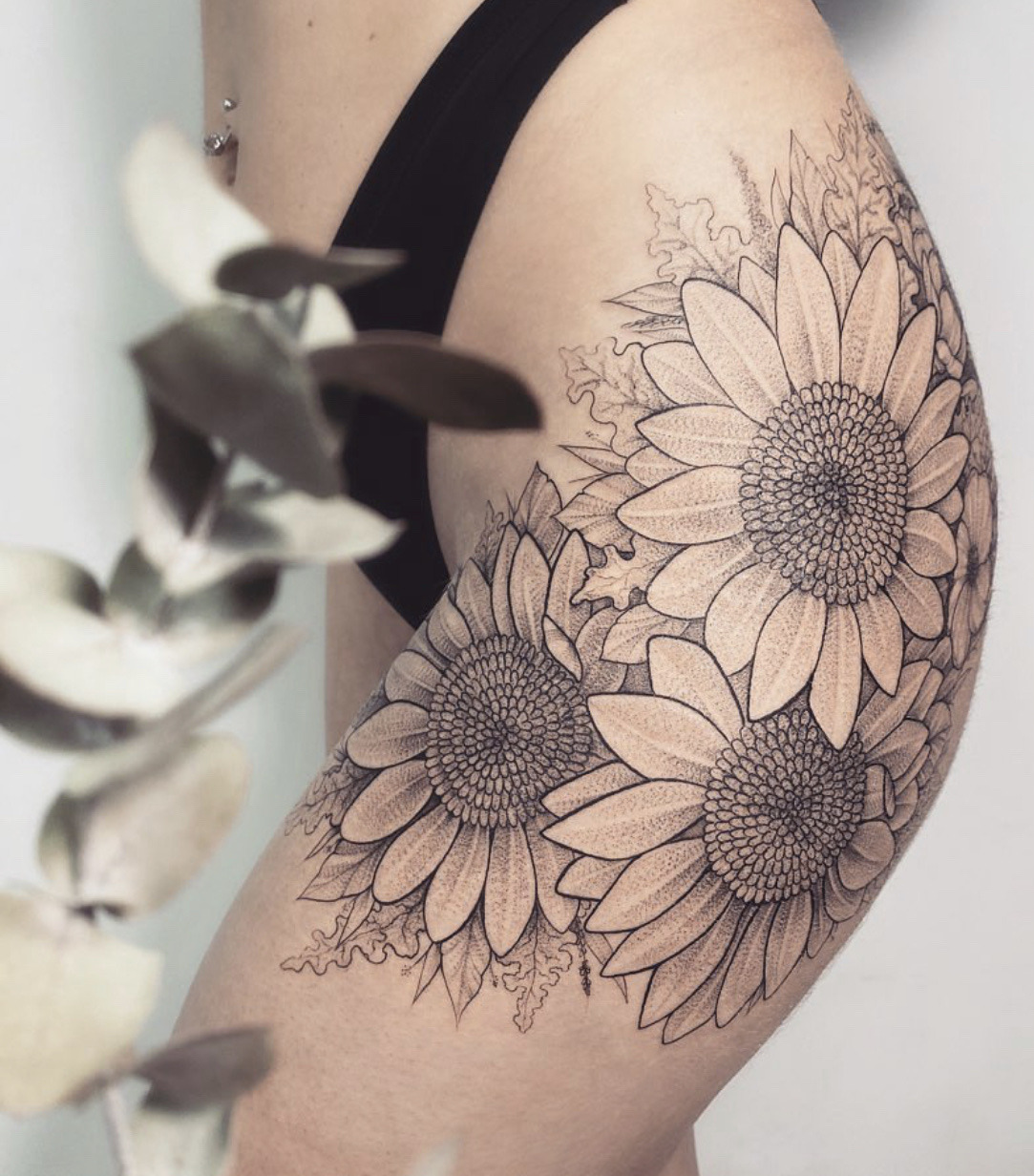 250 Amazing Sunflower Tattoo Designs with Meanings and Ideas  Body Art Guru