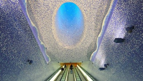 The Toledo Metro Station in Naples, Italy, designed by Oscar Tusquets Blanca.