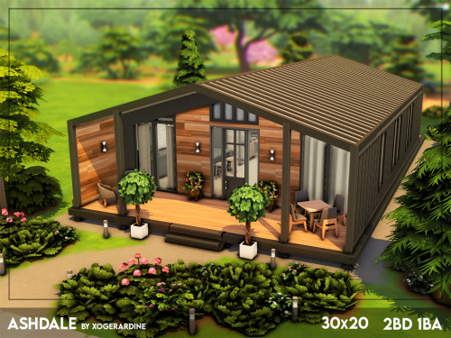 Ashdale (NO CC)I saw this house on Pinterest and fell in love. Container, contemporary and black, 