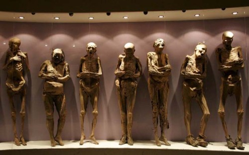 The Guanjuato Mummies - are considered to be amongst the strangest and most horrifying in the world. Contorted faces on some of the mummies give credence to the belief that some of them were buried alive. After author Ray Bradbury visited the catacombs