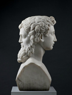 hadrian6:  Herm - The Two Faces of Janus.  Italian. late 18th.century. marble.  Hermitage St.Petersburg Russia. http://hadrian6.tumblr.com   trippy