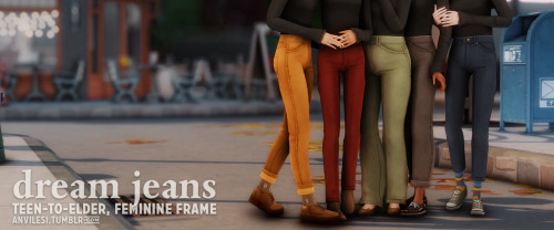 anvilesi:[TS4] dream jeans by sforzinda — jeans. like, a lot of jeans. 402-swatches-in-total kind of