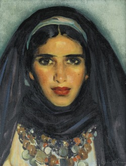 Arcadiaart:  José Herrerilla Cruz-Herrera (Spanish, 1890-1972), “Portrait De Jeune