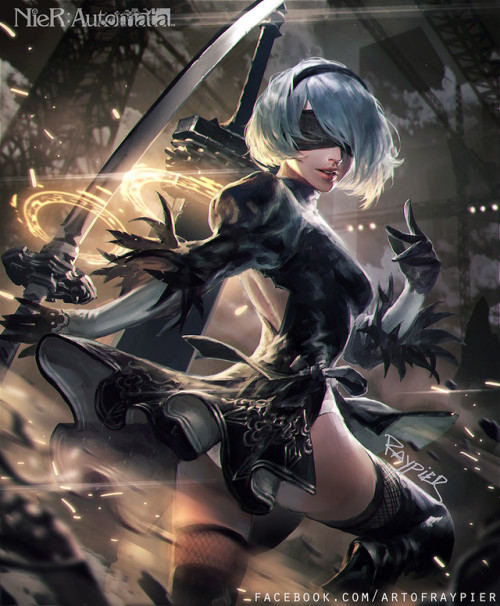 2B NieR: Automata Fan art Raypier P https://www.artstation.com/artwork/V466N