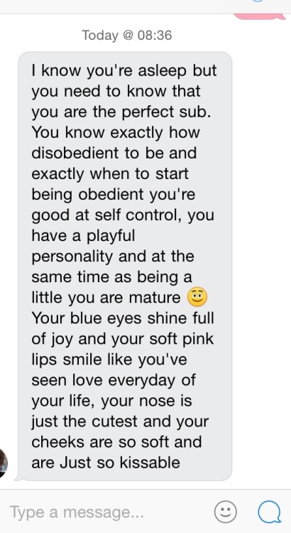 daddysgardenprincess: This is what I woke up to  That&rsquo;s so sweet