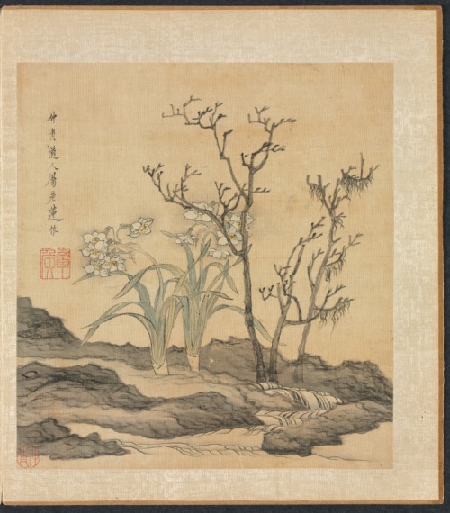 Paintings after Ancient Masters: Narcissus and Bare Trees, Chen Hongshou, 1598-1652, Cleveland Museu