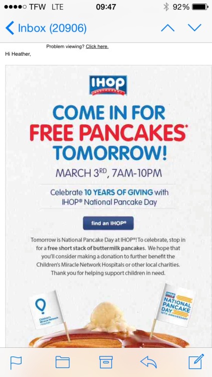 kickingshoes:archon-of-flame:archon-of-flame:JUST A REMINDER:FREE PANCAKE DAY AT IHOP TOMORROWreblog