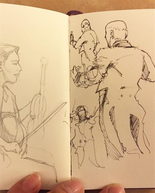 Getting some quick sketching at the orchestra concert tonight. #drawing #sketch #sketchbook #art #cl