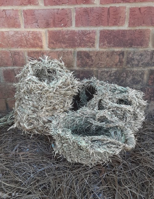A Collection Of Braided Grass Baskets I Made Last Summer