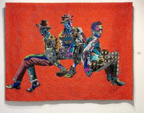 itscolossal:Colorful Quilts by Bisa Butler use African Fabrics to Form Nuanced Portraits 