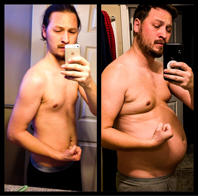 suddenlyfat:Age 25 v 29 Took him four years of dedication. He lifted some weights,
