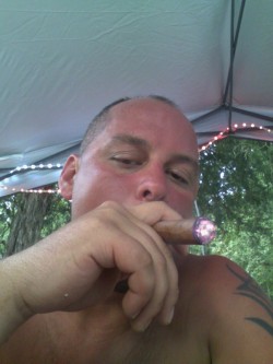 Camping with a cigar