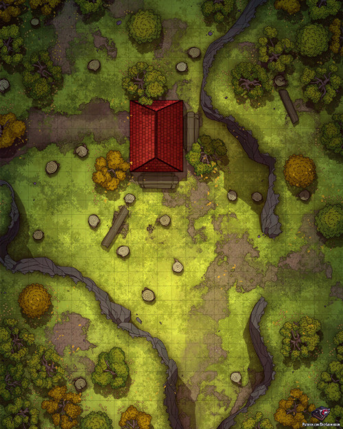 dicegrimorium: Greetings! On this new forest battle map I went ahead and drew an area of the woods t
