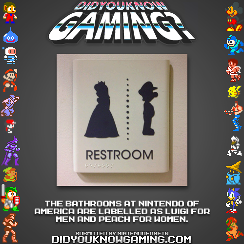 Nintendo.
reddit.com/r/gaming/comments/wgyem/restrooms_at_nintendo_of_america_luigi/