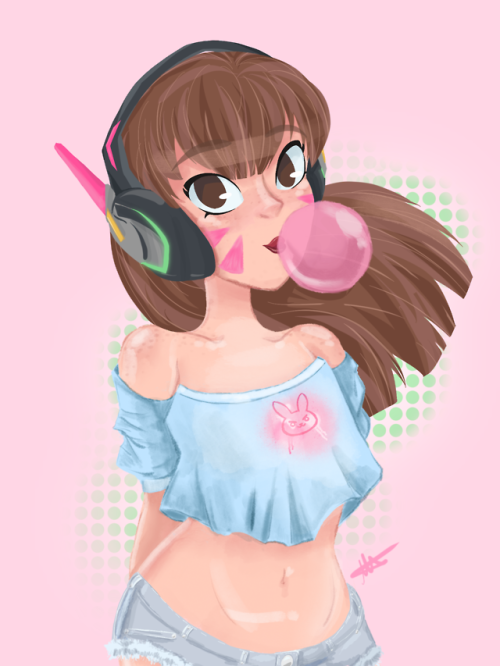 Cute Dva doodle I did, trying out a new style :) pretty happy with how it came out. I was influence 