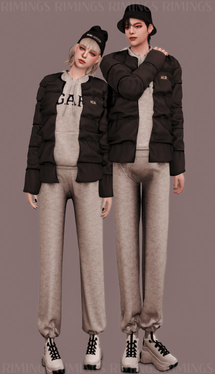  [RIMINGS] Padded Jacket & Sweat suit _AM & AF - FULL BODY 2 ( MALE & FEMALE )- NEW MESH