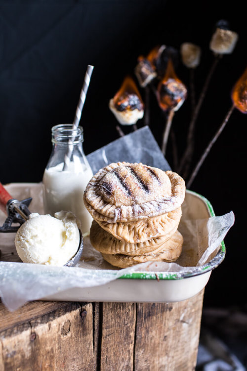 swallowbitchpeoplearestarving:sweetoothgirl:  Campfire Grilled S’more Calzones  