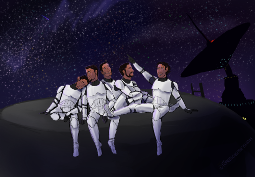 forcesensitivebantha: Domino Squad stargazing, for @meridianpony! From left to right; Echo, Fives, H