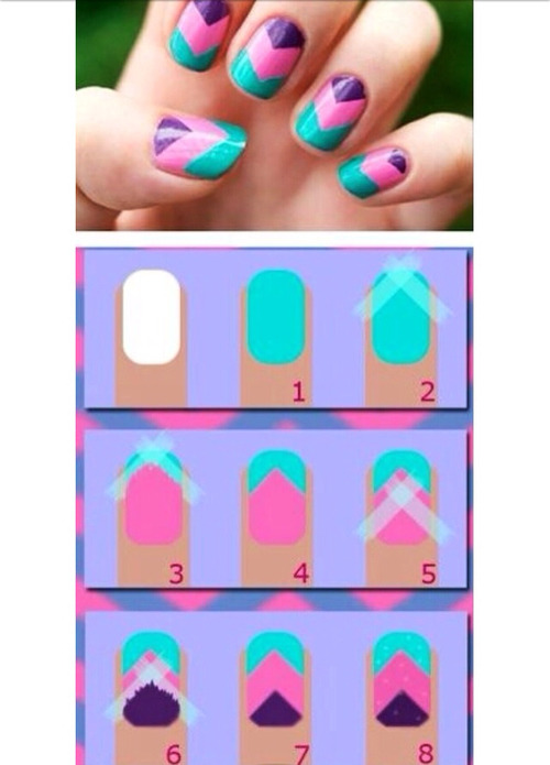 V Stripe Nail Design Tutorial