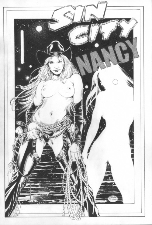 superheropinups:  Not Safe for Work Wednesday Sin City’s Nancy by Michael Bair
