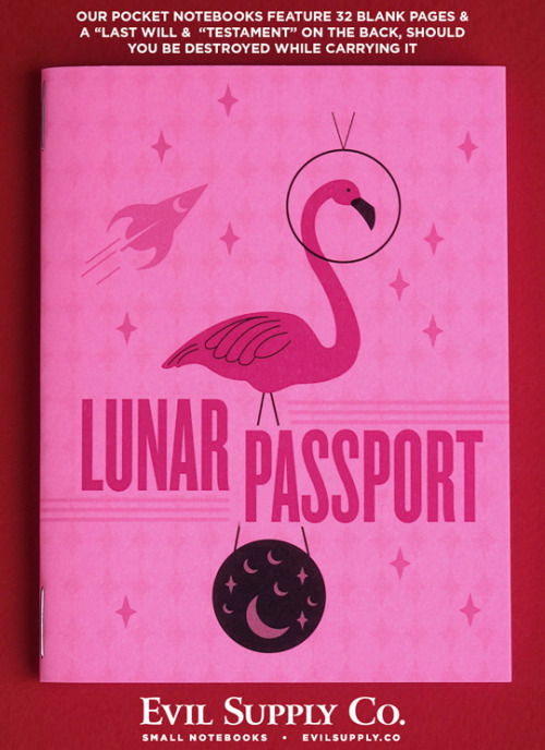 Lunar Passport notebook ($2.25)Zoom to the moon in a rocket or via spell and broom. If this is your 