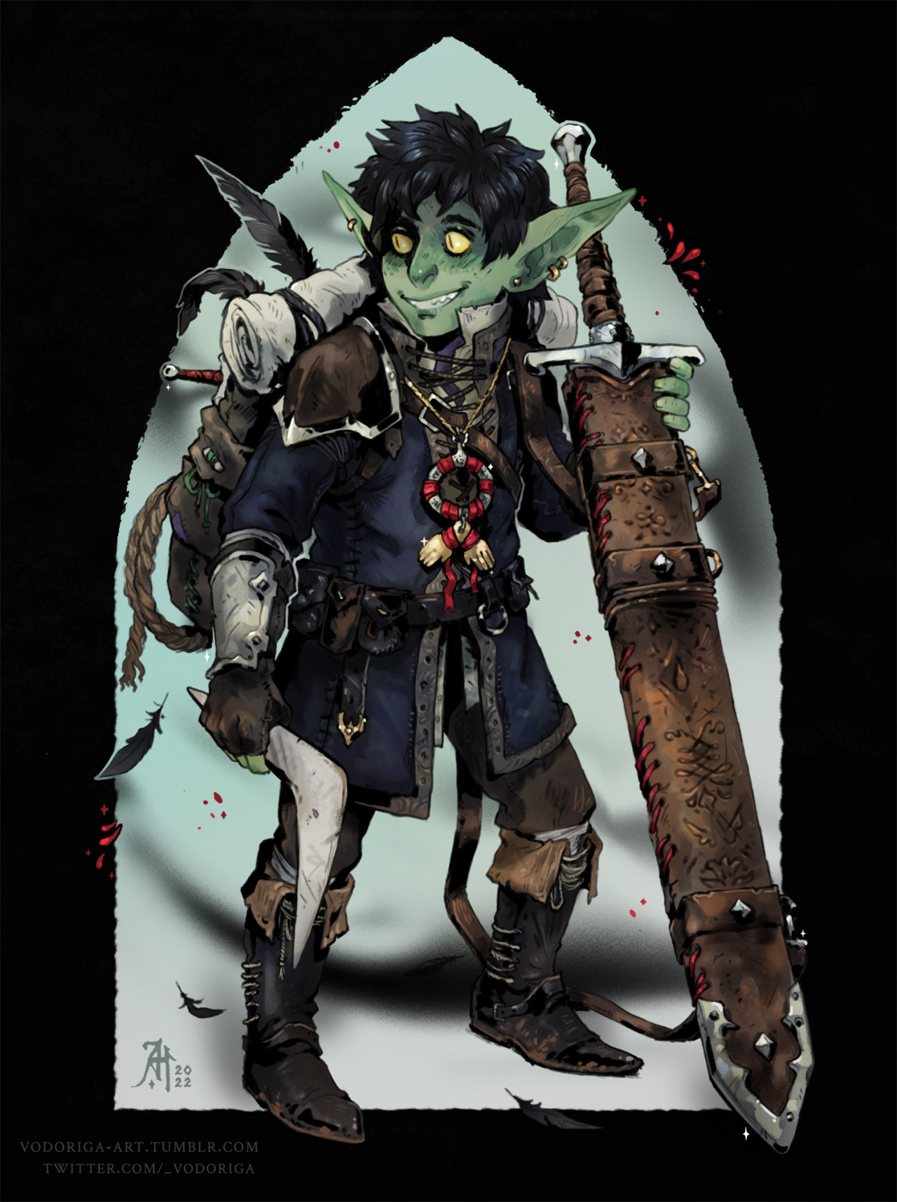 ✦ art blog ✦ — Commish of a young goblin blood hunter for
