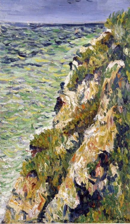 Port en Bessin, a Cliff, 1883, Paul SignacMedium: oil,canvas