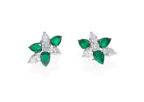 Emerald and diamond earrings (at Bonhams)
